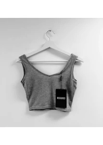 missguided szürke crop top-használt ruha-bebex.hu