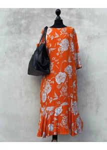 Narancssárga viszkózruha
