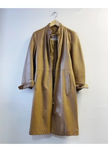 Camelbarna bőrkabát