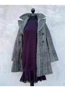 max and co kockás kabát-használt ruha-bebex.hu