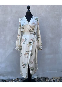 Vadvirág mintás szatén midiruha