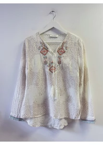 Pamutblúz rojtos megkötővel