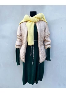 púderrózsaszín steppelt dzseki-használt ruha-bebex.hu