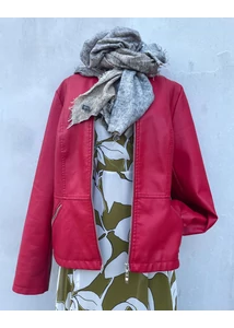 Meggypiros műbőr dzseki