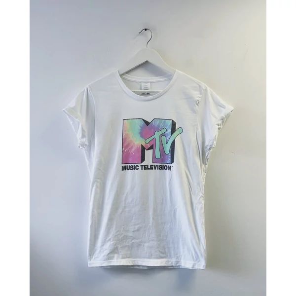 Fehér basic póló MTV nyomattal
