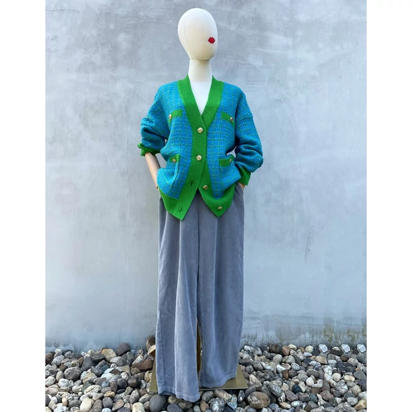 Szürke kordbársony nadrág