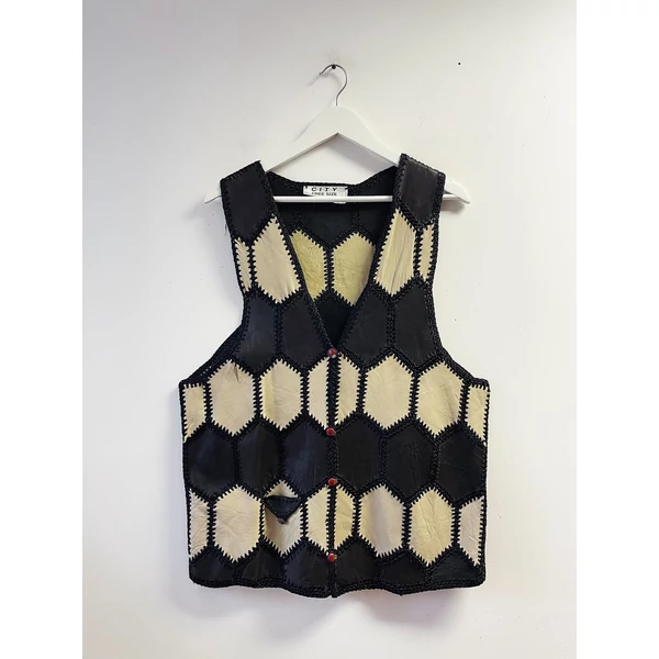 Oversize bőrmellény