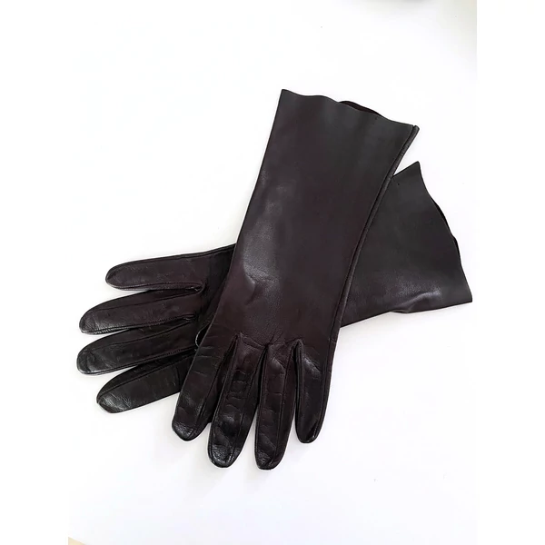 Csokoládébarna bőrkesztyű