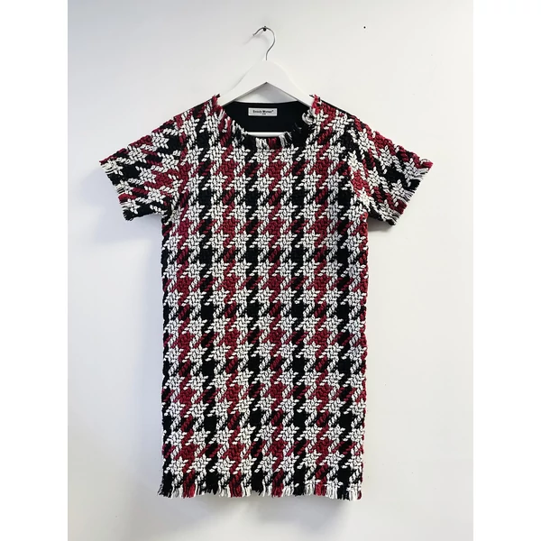 Tyúklábmintás kötött ruha