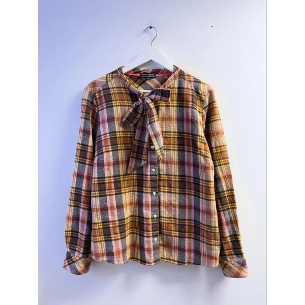 Kockás flanel blúz