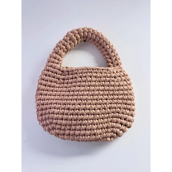 Púderrózsaszín horgolt táska