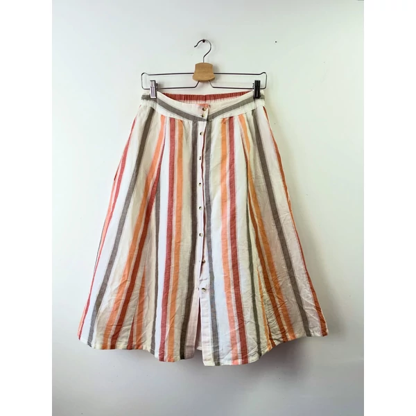 Csíkos lenszoknya