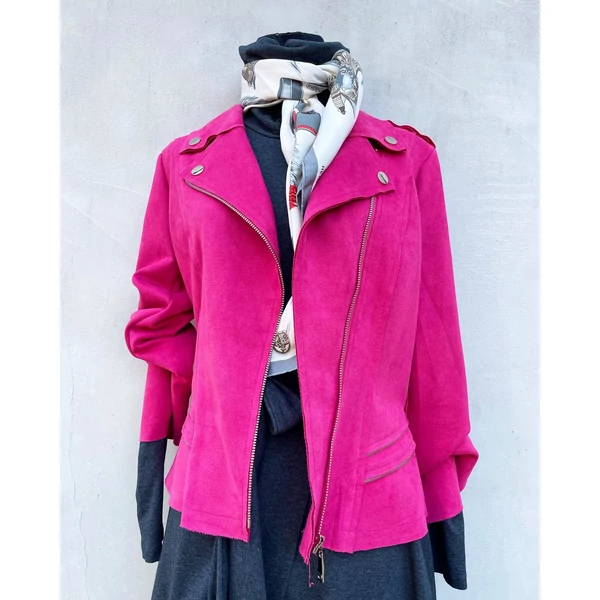 Pink művelúr dzseki